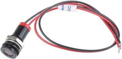 Produktbild Rs Pro LED 8mm Chromblende 2Vdc Rot +Kabel