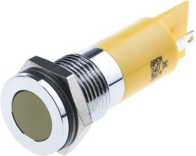 Actual product image Rs Pro 14mm flush bright chrome LED, yel 24Vdc
