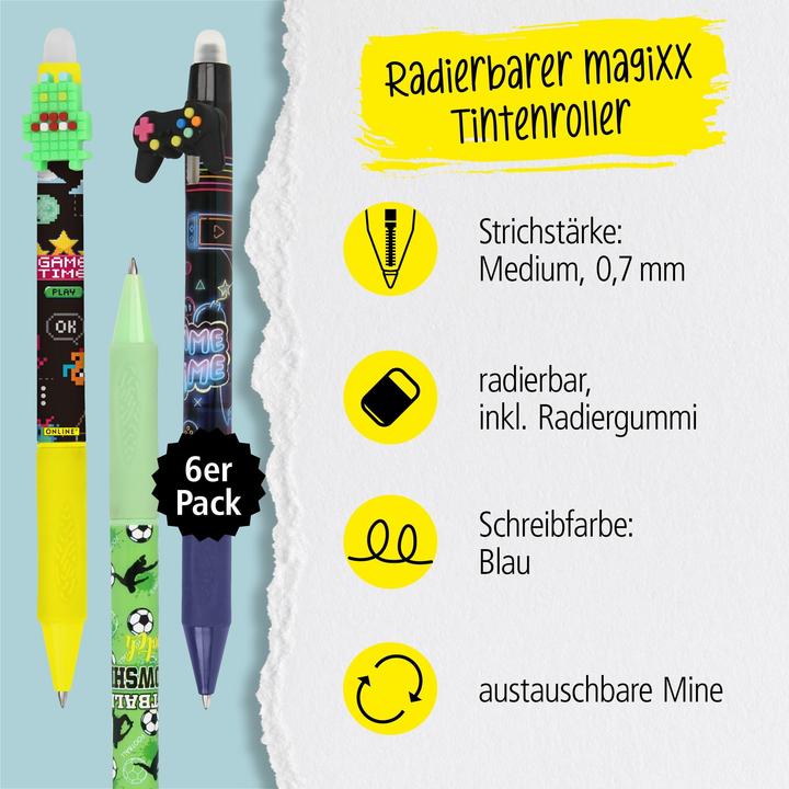 Actual product image Online 6er Pack Gelpen magiXX Boys gemischt (blue erasable, 1 x)