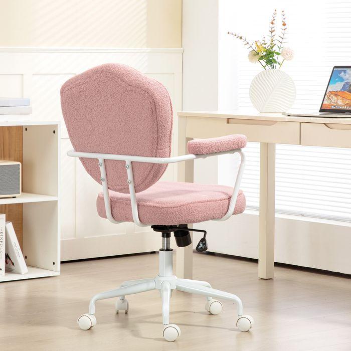 Produktbild Swisshandel24 Bürostuhl, Ergonomisch Schreibtischstuhl mit Wippfunktion, Drehbar, Rosa