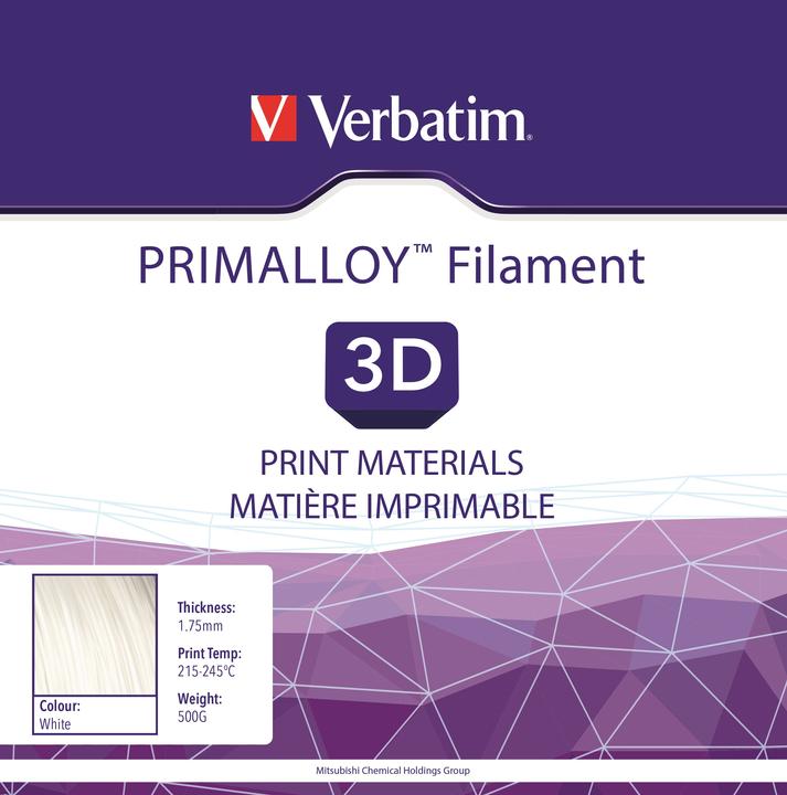 Image du produit Verbatim Filament Primalloy (Primalliage, 1.75 mm, 500 g, Blanc)