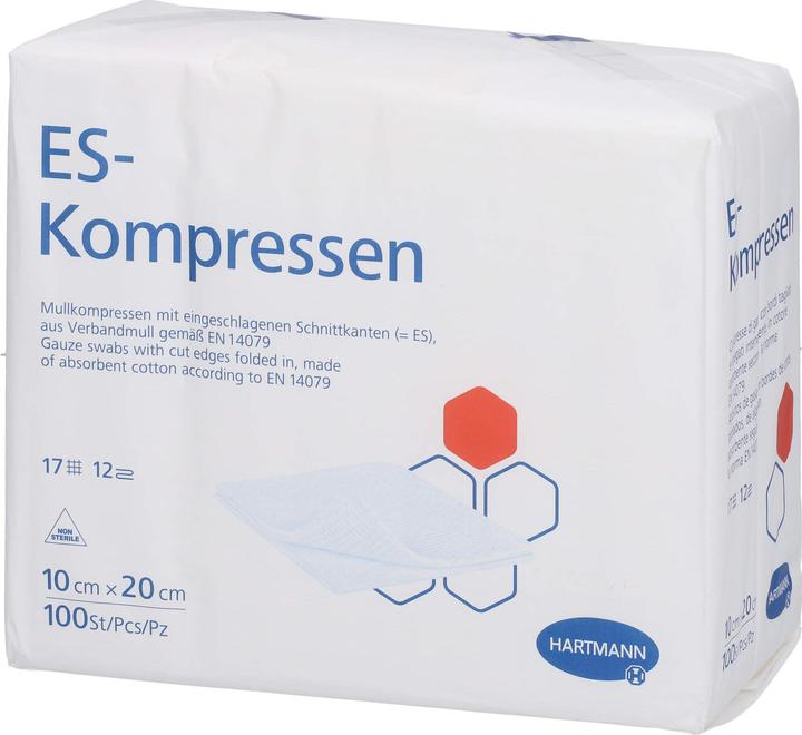 Actual product image Hartmann ES compresses 10 cm x 20 cm / 12-fold / non-sterile / 100 pcs.
