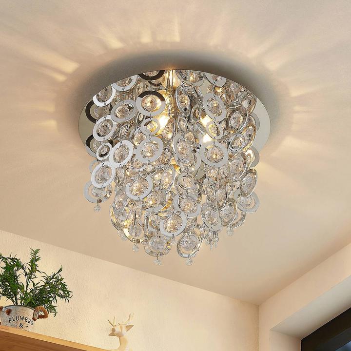 Immagine prodotto Lindby Lampada da soffitto Kisana, cromo, Ø 40 cm (40 cm)