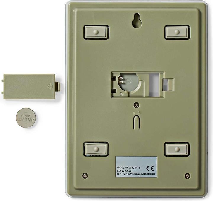 Produktbild Nedis Küchenwaagen | Digital | Glas / Kunststoff | CR 2032 Batterie | Weiss