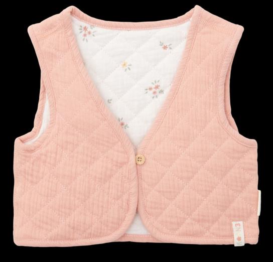 Little Dutch Wendebares Gilet muslin Flower Pink / White Meadows - 74/80 (74)