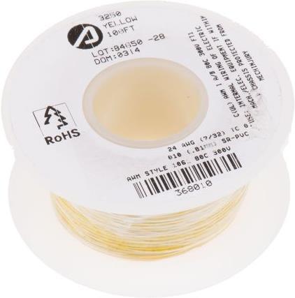 Produktbild AlphaWire Aderleitung AWG24 gelb (30.50 m)