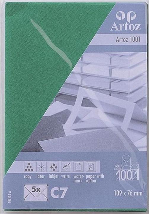 Produktbild Artoz 1001 Pkg 5 Kuverts C7 tannengrün (C7, 5 x)