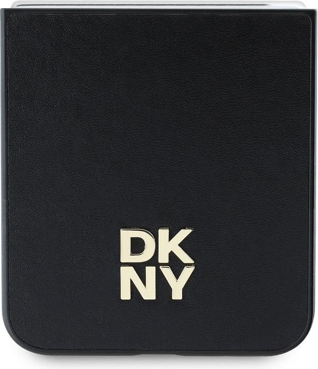 Produktbild DKNY DKHCZF6PSMCSLK Z Flip6 F741 czarny/black lether Matal Stack Logo (Samsung Galaxy Z Flip7 FE, Samsung Galaxy Z Flip6)