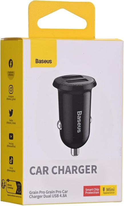 Immagine prodotto Baseus Caricatore da auto Grain Pro 2x USB 4,8A (nero)