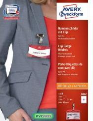 Actual product image Avery Dennison Name tag with clip, 90 x 60 mm