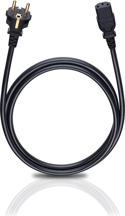 Actual product image Oehlbach Powercord C13/300 - 3m Mains Cable Schuko > IEC Connector Black (3 m)