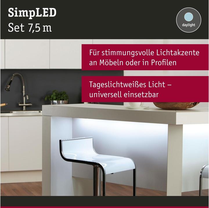 Immagine prodotto Paulmann SimpLED (Luce del giorno, 750 cm, Interno)