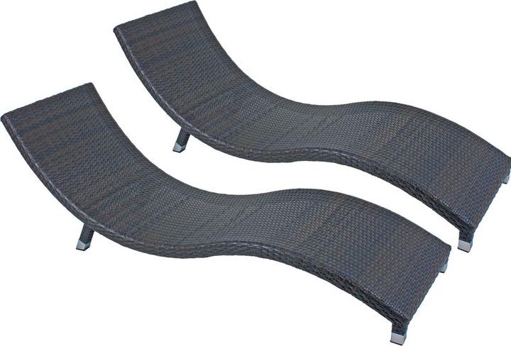 Garden Pleasure Lettini prendisole Caracas in alluminio marrone 2 pezzi. (195 cm)