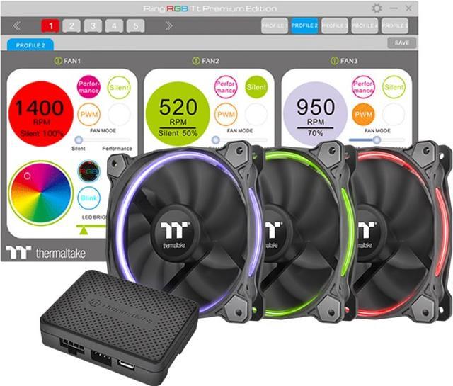 Produktbild Thermaltake Riing 14 RGB LED-Lüfter TT Premium Edition - 3er Set (140 mm, 3 x)