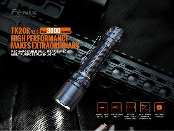 Image du produit Fenix Lampe de poche LED TK20R V2.0 (15.20 cm, 3000 lm)