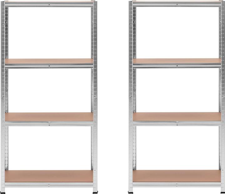 Actual product image MSW Schwerlastregal Metallregal Kellerregal 80x40x160 cm für 4x80 kg grau 2 Stk.