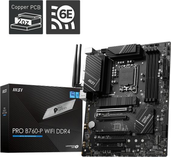 Image du produit MSI PRO B760-P WIFI DDR4 (LGA 1700, Intel B760, ATX)