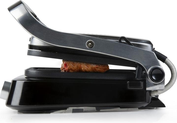 Actual product image Domo Genius Electric Contact Grill Non-stick Coating, with Display Stainless Steel, Black (EU plug)