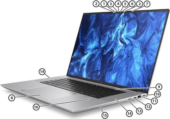 Actual product image HP ZBook Studio 16 G11 Intel Core Ultra 7 155H 40.64cm 16inch WUXGA 32GB 1TB/SSD NVIDIA RTX 4070 8GB (16", Intel Core Ultra 7 155H, 32 GB, 1000 GB, DE)