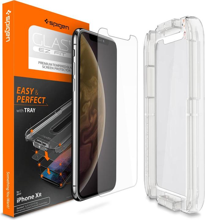 Actual product image Spigen Tempered glass glass. tR Ez Fit Apple iPhone Xr (1 Piece, Apple iPhone XR)