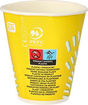 Produktbild Papstar Papp-Trinkbecher, 0,3 l, gelb, 100er (100 x)