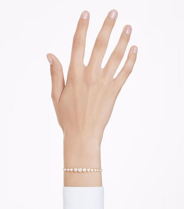 Immagine prodotto Swarovski Imber Tennis Armband Gemischte Rundschliffe Weiss Gold (24 cm, Metallo Swarovski)
