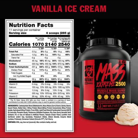 Actual product image Mutant Mass XXXtreme 2500 (Vanilla, 1 pcs., 5500 g)