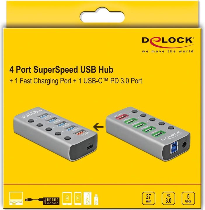 Produktbild Delock USB 3.2 Hub (USB-B, 6 Ports)