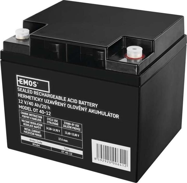 Emos Wartungsfreier Blei-Akku 12 V/40 Ah M6 (1 Stk., Gerätespezifisch, 40000 mAh)