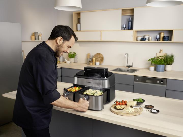 Produktbild Philips Steam Airfryer Dual Basket NA555/00