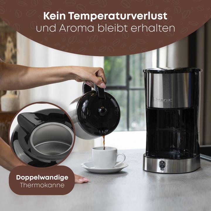 Actual product image Clatronic KA 3805 Coffee maker silver, 8-10 cups