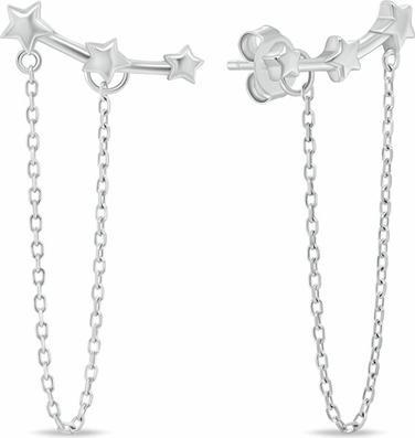 Brilio Silver - Matching silver earrings with black zircons Flowers EA591WBC