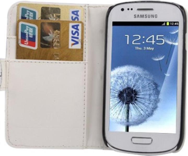 Produktbild König Design Handytasche Flip Strass für Handy Samsung Galaxy S3 mini weiss (Samsung Galaxy S3 Mini)