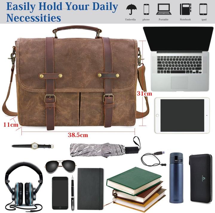 Immagine prodotto Only-Bags.Store Borse a tracolla da uomo Borsa per computer portatile impermeabile (15")