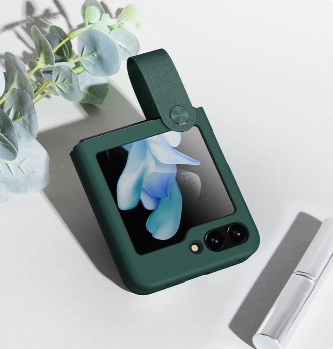 Actual product image Nillkin Flex Flip Case with Hanger and Stand for Samsung Galaxy Z Flip 5 - Black (Samsung Galaxy Z Flip5)