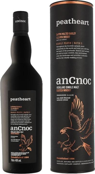 AnCnoc PEATHEART Heavily Peated Batch 3 46% Vol. 0,7l in Geschenkbox (1 x 70 cl)