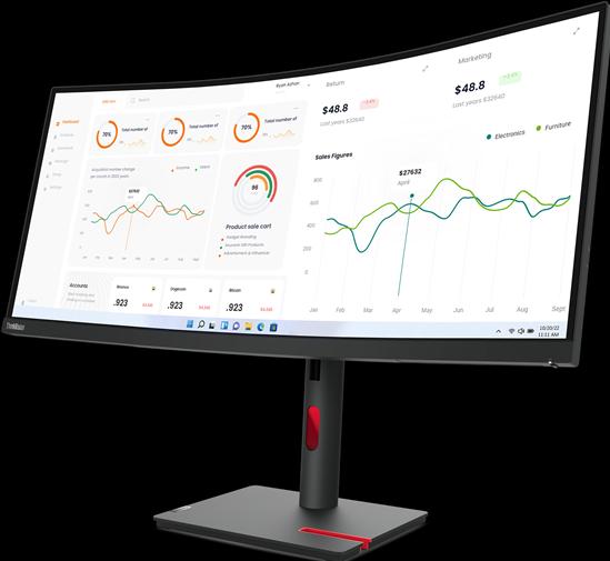 Image du produit Lenovo ThinkVision T34w-30 (3440 x 1440 pixels, 34")
