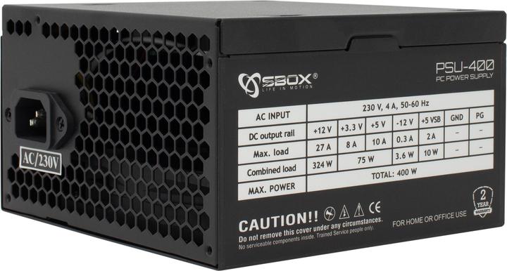 Produktbild Sbox Computer case PCC-12 MicroATX + PSU-400 (mATX, ITX)