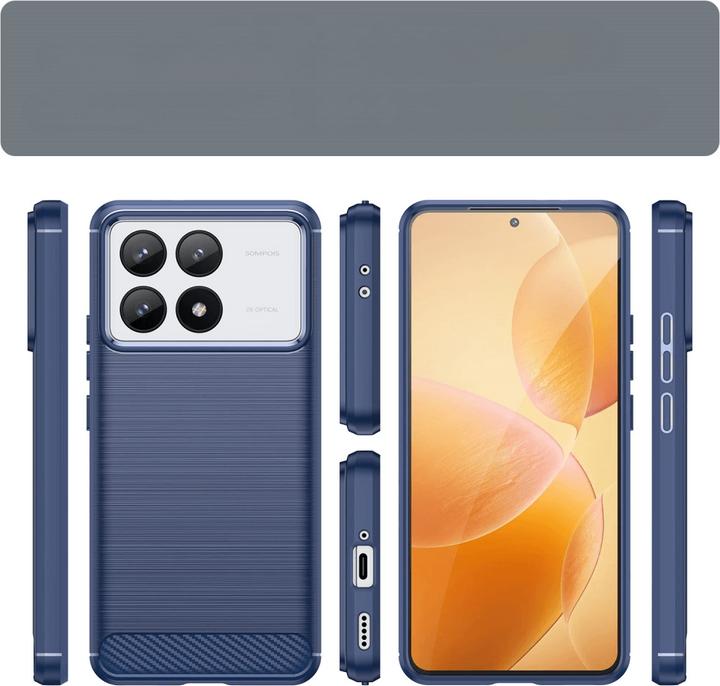 Produktbild Cover-Discount Xiaomi Poco F6 Pro - Metall Carbon Look Hülle (Xiaomi Poco F6 Pro)