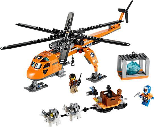 Actual product image LEGO City Arctic Helicopter with dog sled (60034, LEGO City)