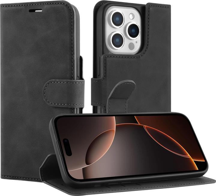 Produktbild Cazy Premium-Geldbörsen-Etui, Magnetisches Geldbörsen-Etui, Kartenfächer, Ständer (Apple iPhone 16 Pro)