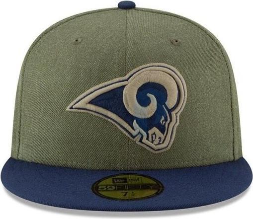 Actual product image New Era NFL - Los Angeles Rams - On Field 2018 Salute to Service 59Fifty Cap Olive 7 5/8 (56)