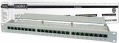 Produktbild Digitus CAT 5e Class D Patch Panel geschirmt 16-Port RJ45 8P8C LSA 1HE Rack Mount Farbe Grau RAL 7035