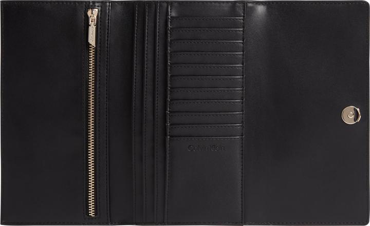 Actual product image Calvin Klein Ladies Elevated Trifold Lg Travel Accessory Triple Fold Wallet, Ck Black, Onehe