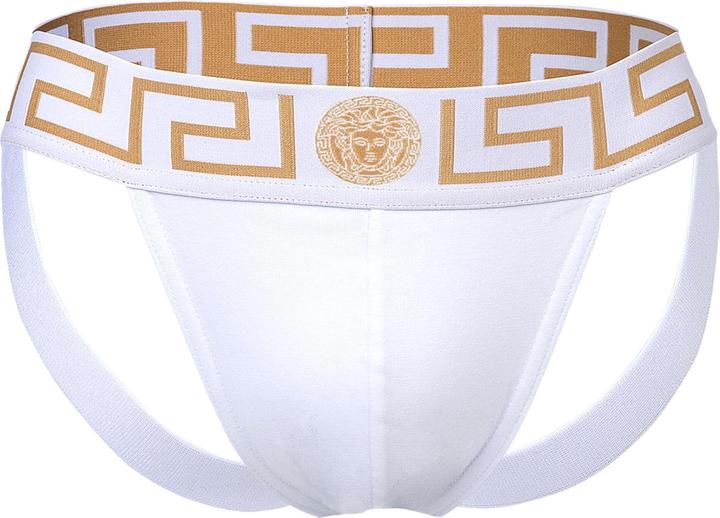 Versace Underpants Jock Strap Jersey Topeka Bi-Stretch Cotton Organic New Logo