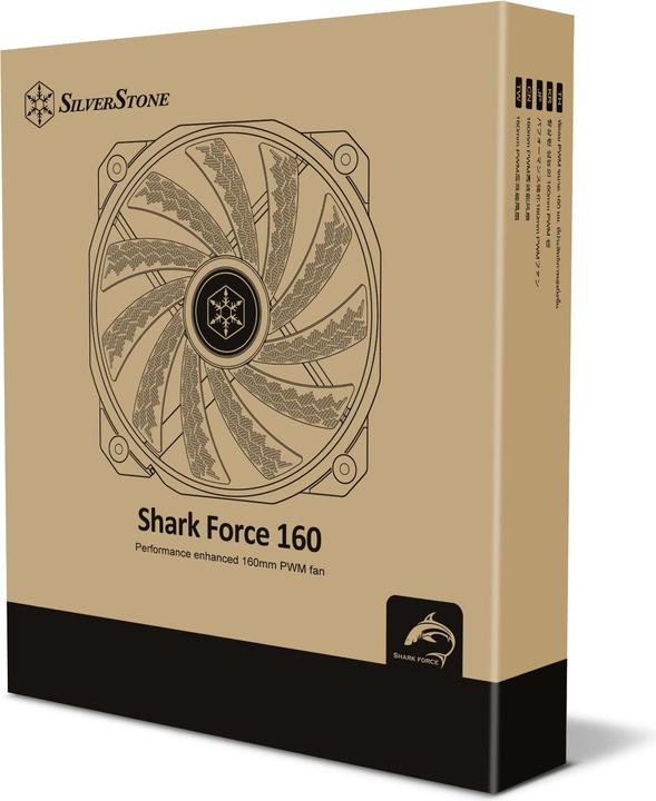 Produktbild Silverstone SST-SF160B - Shark Force Computer Case Cooling Fan 160mm, Fluid-Dynamic-Bearing, black (160 mm, 1 x)