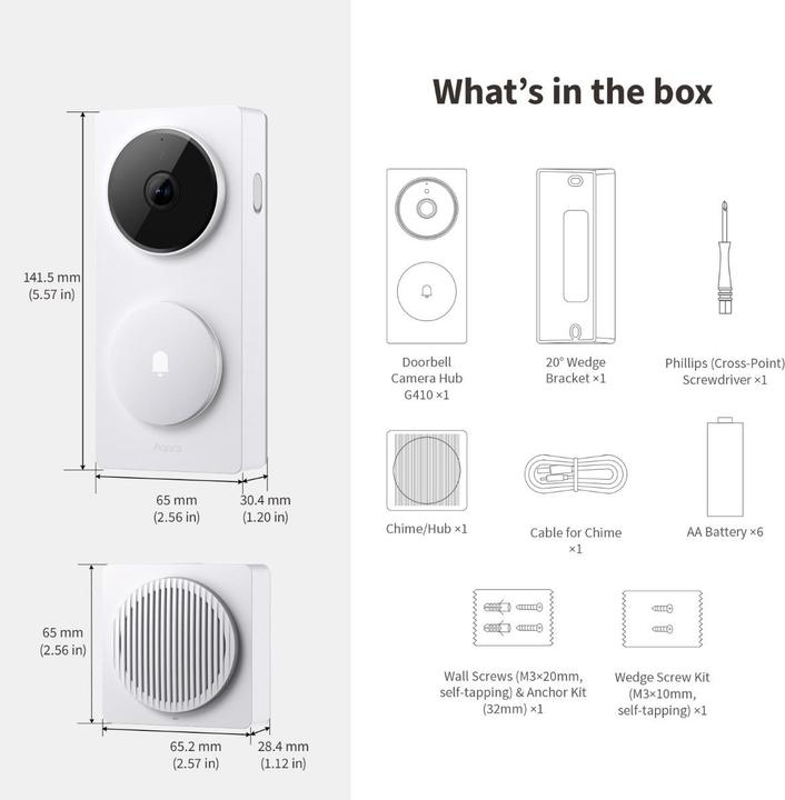 Actual product image Aqara Smart Video Doorbell G410 *weiss* (Wi-Fi)