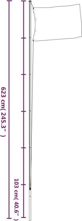 Produktbild VidaXL Flagge der Ukraine und Mast 6,23 m Aluminium,Flagge:,Farbe