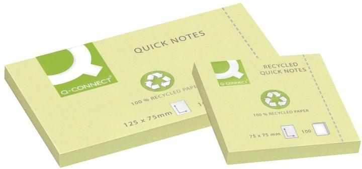 Actual product image Q-Connect Sticky notes Quick Notes Recycling yellow (76 x 127 mm)