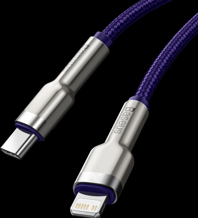 Actual product image Baseus Cafule Series USB-C cable for Lightning, 20W, 2m (purple) (2 m, USB 2.0)